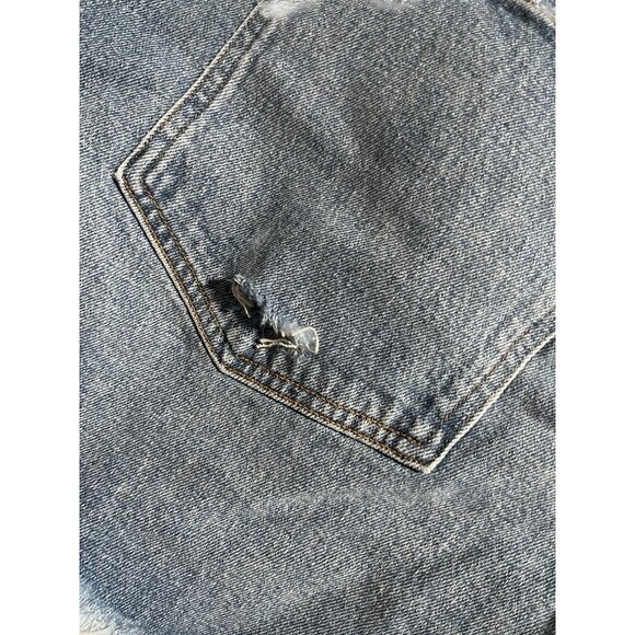 Abercrombie & Fitch The Mom Short High Rise Distressed Denim 24W Light Blue - Picture 8 of 10